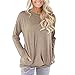 Produktbild Damen Tshirt,Geili Frauen Lose Casual Langarm Baumwolle Solide Taschen T-Shirt Sweatshirt Blusen Tops Damen Herbst Basic O-Ausschnitt Oberteile Hemd