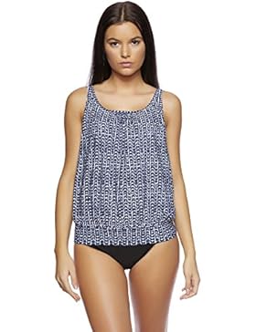 Eleganter, Figurumspielender Damen Bandeau Tankini / Badeanzug mit Slip / Soft Cups / Badeanzug / Träger abnehmbar...