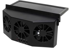 ZUICC Ventilateur d'aération de fenêtre de voiture à énergie solaire,Solar Vehicle Exhaust Fan,Solar Cooler,Car truck vehicle cooler,Ventilateur Auto,Refroidissement d'air pour Siège Arrière (Black)