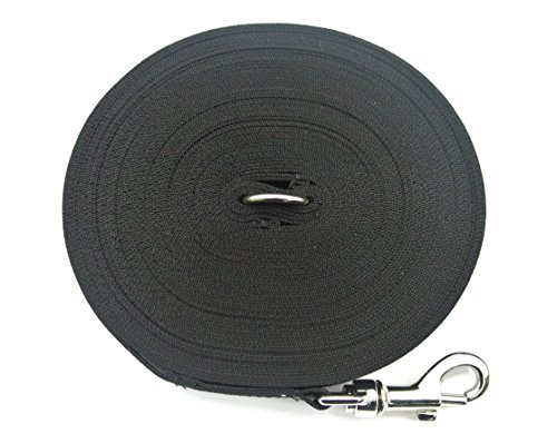 50ft15m-DogHorse-Training-Lead-Large-25mm-In-Various-Colours-BLACK-CPM