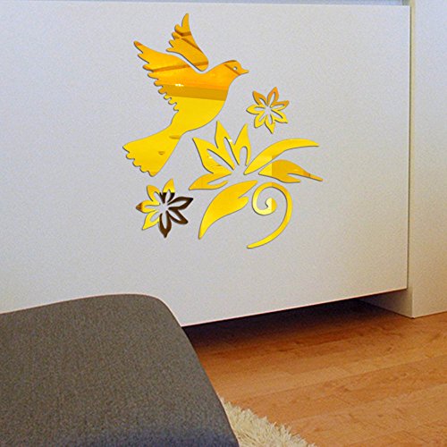 Berrose-Moderner Spiegel-Art-entfernbarer Abziehbild-Kunst-Wandwand-Aufkleber- 3D Modische Moderne Kreative Abnehmbare Dekorative Randlose Stille Kunstvoll Gestaltete Dekoratives Element
