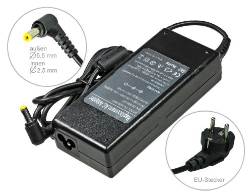 90W Notebook Netzteil AC Adapter Ladegerät für Packard Bell Easynote BG45 BG46 SJ51 SL51 MX36 MX37 MX45 TN36 TN65 LJ61 LJ65 MH36 RS65 Lj75 Tj65 Tj75. Mit Euro Stromkabel. Von e-port24®