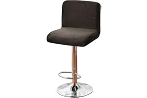 Leomix Stretch Square Swivel Bar Stool Covers Set of 2/4/6, Velvet Bar Stool Chair Covers, for Counter Height Mid Low Back Chair Protector,I,4pack