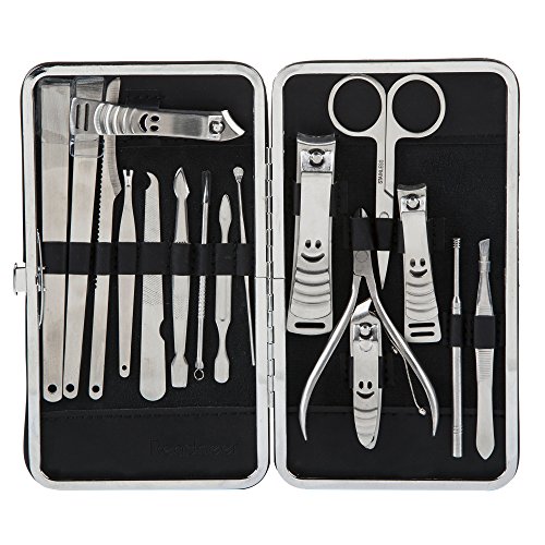Readaeer Exklusives 14-teiliges Maniküre Pediküre Nagelpflege Set / Etui Reise