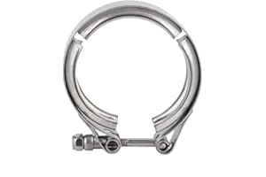 TERISASS Abrazadera de escape Turbo para brida de escape turbo de tubo de bajada en V de vehículo de coche de 2,5 pulgadas (tornillo M6)