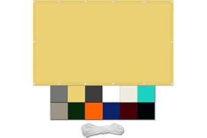 WGLF SUN Shade Sails 5 x 5 m Waterproof Right Angle Garden Canopy With Free Rope UV Block Weather-Resistant with Grommets PES Polyester Sunshade for Yard Backyard Lawn Plant, Cream Color