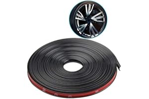 AUKSON B80 Felgenrandaufkleber Komplettset für 4 Räder - Selbstklebendes Felgenband aus flexiblem und schockabsorbierendem IPA-Material, 8m Länge, 8,2mm Breite, Schwarz