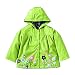 Arrowhunt Baby Girls' Cute Floral Printed Waterproof Hooded Coat Raincoat Green