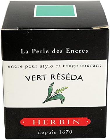 Jacques Herbin 13038T- 30ml Bottle of Ink for Fountain Pens and Rollerball Pens - Vert Reseda