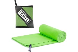 MEMOEVER Gym Towel Microfibre Sports Towels, Quick Dry Cooling Towel, Absorbent Workout Sweat Towels for Gym Fitness Yoga Swimming Camping Travel Hiking Beach for Men and Women, Green