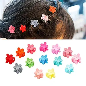 Sanas 50pcs Mini Butterfly Clips, Attractive Comfortable Flower shaped Small Claw Clips Kids Hair Accessories, No Slip Tiny Baby Pins For Girls, Toddlers, Infants, Women, Mix Colors, Multicolor, Pack of 50