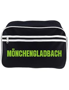 Retrotasche Schriftzug Mönchengladbach schwarz