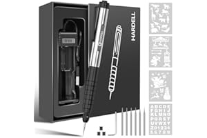 HARDELL Engraving Pen, Electric Micro Engraving Pen Tool Kit, USB Rechargeable Cordless Rotary Tools, Professional Portable DIY Engraver Machine for Metal Glass Ceramic Plastic Wood Jewelry-Black