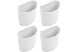 CATIME 4 Piezas Cesta de Almacenamiento Colgante, Caja de Almacenaje para Colgar, Accesorios para Carrito rodante, Organizador de Cama para carrito rodante, accesorios, ganchos (blanco)