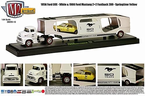 1956 Ford COE & 1965 Ford Mustang 2+2 Fastback 289 (14-13) M2 Machines * Auto-Haulers Release 12 * 2014 Castline Premium Edition 1:64 Scale Die-Cast Vehicle Set (Limited to 6,000 Pieces World Wide)