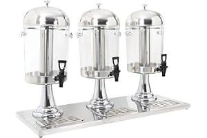 vidaXL Trippel juicebehållare rostfritt stål 3 x 8 L