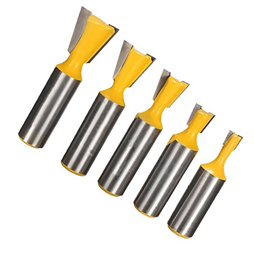 MagiDeal 5pcs 1/2 “ Schaft Fräser 6.35 / 9.52 / 12.7 / 15.9 / 19,05mm Schwanzverbindung Bits Router - 5
