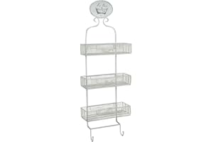 Biscottini Armario de pared Le Bain de hierro forjado acabado Shabby 32 x 13 x 91 cm