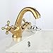 Produktbild bbslt Waschbecken Wasserhahn Europäischen Vintage Antik Kupfer Single Loch heißen und kalten Wasserhähne auf Topf Goldene wasserhähne