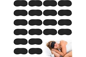 LEDOO Schlafmaske 30Pcs Augenmaske Seiden Schlafmaske Augenbinde für Damen Herren, Tragbare Schlafbrille mit Gummibänder für Reisen Schichtarbeit（Schwarz）