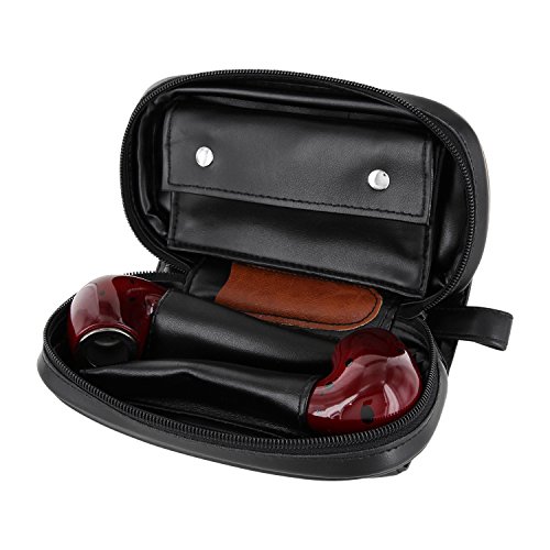 SET – Pfeifentasche für 2 Pfeifen inkl. Pfeifenbesteck und Pfeifenreiniger (Schwarz-braun) - 4