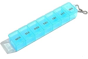 Luckious Pill Box Organizer - 7 Day, Once-a-Day Pill Dispenser for Medication, Supplements, and Vitamins, Blue