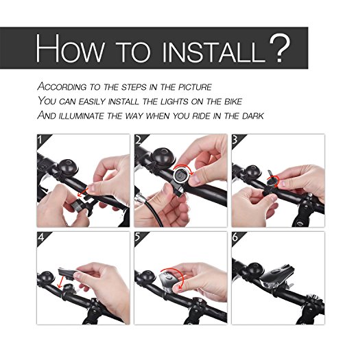 ONEU LED Fahrradlicht Set, USB Wiederaufladbare LED Fahrradbeleuchtung Set ,Mini LED Frontlicht und Rücklicht, Stvzo Standard Genehmigt Fahrradlampe Set - 5