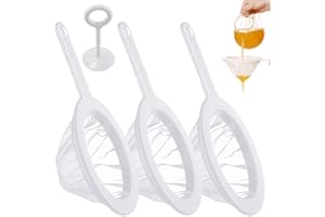 CJBIN 3 Stück Feinmaschiges Sieb, 100/200/400 Mesh Feines Sieb, Wiederverwendbares Küchensieb Fein, Passiersieb Fein mit Griff und Schlackenpressstab, für Filtern von Saft, Kaffee, Wein, Milch