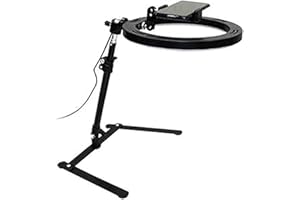 XUMI 10 Zoll dimmbares LED-Ringlicht mit Ständer und Telefonhalter, Desktop Einstellbares Stativ für YouTube Video, Fotografie, Selfie, Vlog, Make-up, Live-Streaming, Schwarz