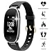 Produktbild Fitness Tracker mit Pulsmesser, Fitness Armband-Uhr Damen Smartwatch Bluetooth Schrittzähler Wasserdicht Aktivitätstracker Pulsuhren Kalorienzähler Herzfrequenzmesser Schlaftracker für iPhone X,iPhone 7/7 Plus/8/8 Plus, Samsung S8/S8 Plus/S9/S9 Plus, Huawei P20, Xiaomi Andere Smartphone (Schwarz-01)
