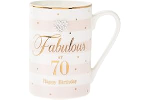 LEONARDO Glamorous at 70 Diamante Mug Happy Birthday Mad Dots Collection