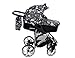 ALLIVIO, 3-in-1 Travel System with Baby Pram, Car Seat, Pushchair & Accessories, Black & Flowers