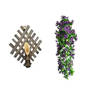 Wall Decor Bamboo vase with a Bunch of Blue Falling Rani Creeper