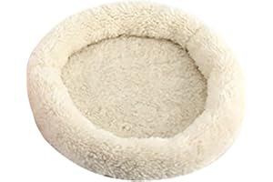 ZYUEER Coussin d'hiver Hamster Mat Lavable Hérisson Lit Rond Nid Cochon d'Inde (Outside Diameter 14 cm,Internal Diameter 8cm, Beige)
