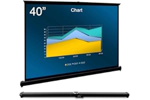 Cocar P1-SN40 40 inch Portable Projection Screen for Mini/Professional LED/LCD/DLP Projector Self Standing Pull-Out Style Indoor Outdoor Home Cinema - 4:3/16:9 Compatiable