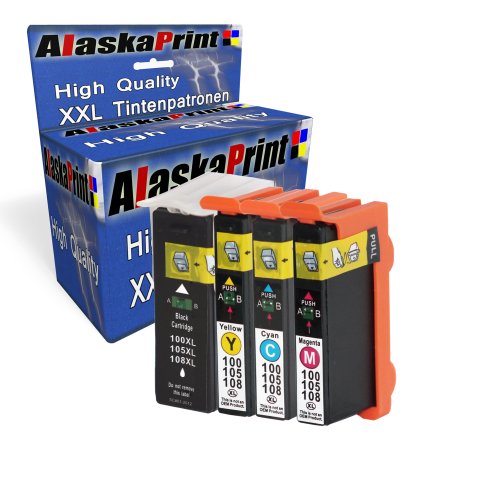 Premium 4er Set Kompatible Druckerpatronen Als Ersatz für Lexmark 100xl MultiPack für Lexmark Impact S305 Interact 605 Interpret S405 Intuition S505 Pro905 Pro805 Pro705 Prospect Pro205 druckerpatrone 4x100-lex