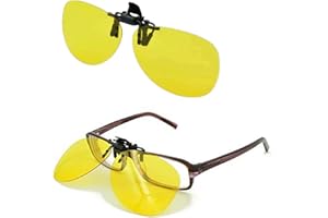 EURAX Clip On Night and Day Driving Glasses - UV Protected, Reduce Glare From Headlamps, Snow, Sun - Fits All Glasses