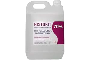 HISTOKIT SUMINISTROS DE LABORATORIO Solución HIGIENIZANTE 5 litros 70% vol. para manos, superficies, rellenar dosificadores y pulverizar
