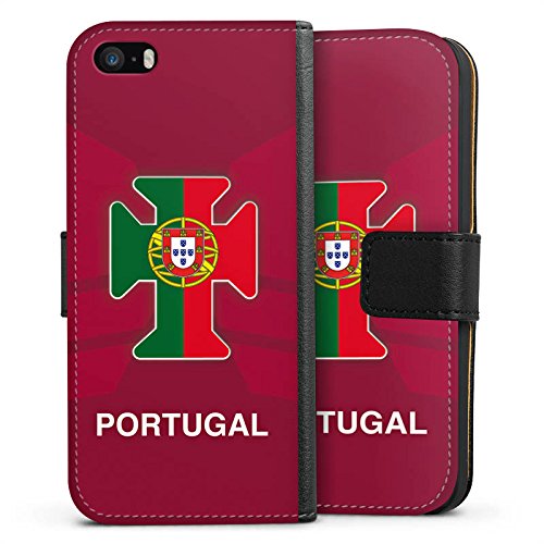 Apple iPhone 5s Tasche Hülle Flip Case Portugal Em Trikot Fussball Football