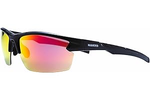 NAKED Optics Gafas Deportivas Hombres y Mujeres, Gafas de Sol Deportivas con Lentes de Espejo, Gafas de Sol para Ciclismo, Carrera, triatlón, Voleibol de Playa y Senderismo…