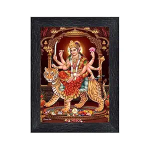 PnF Durga Maa Religious Wood Photo Frames with Acrylic Sheet (Glass) for Worship/Pooja(photoframe,Multicolour,8x6inch)-20059