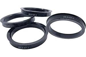HAFRILY 4X 66.6mm Auf 57.1mm Zentrierringe Radnaben-Zentrierringe Kompatibel mit VW, Mercedes-Benz und Audi Kunststoff Schwarz