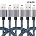 Produktbild SUNDIX 3 Stücke 2 Meter IPhone Ladekabel IPad Lightning Kabel USB Verbindungskabel für iPhone X 8 8Plus 7 Plus 7 6 Plus 6s SE 5S 5C 5, iPad Air 2, Mini 3, iPod Touch und Nano(Blaue-Serie)