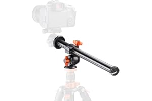 K&F Concept Camera Tripod Boom Arm Stand Fixable External Multi-Angle Center Column Extension Arm(32cm Length, Load Capacity of 5kg) Tilting Rotation for Outdoor Studio Macro Over Head Shooting