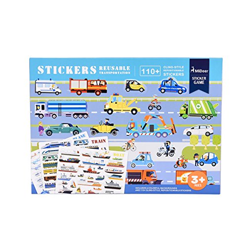 Andreu Toys MD1016 Mideer Transportation Reusable Stickers, Multi-colour, 34 x 24 x 0.5 cm