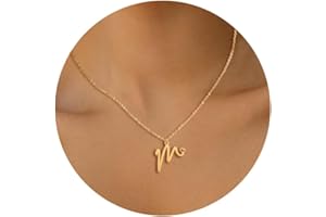 HSWYFCJY Collier Lettre Initiale Femme Argent Or Initiale A-Z Coeur Pendentif Collier Acier Inoxydable Personnalisé nom Collier Longueurs Ajustable 45+5cm Cadeau Personnalisé Femme