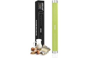 LEMCASE Rouleau Patisserie - Rouleau à Pâtisserie en silicone sans poignées, accessoire de cuisson parfait pour fondant, pizza, gâteaux, pâte à pâte et pâte brisée 40cm | Vert