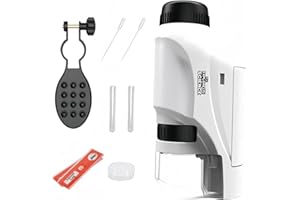 AiNinXun Microscopio portatile per bambini Childern Pocket Microscopio Ragazzi Ragazze Giocattolo 60-120x Monoculare con Luce LED Mini Microscopio Regalo per Student Educational con Phone Stand