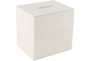 ‎IDEEN MIT HERZ Ideen mit Herz Holz-Spardose | Holzkiste | ideal zum Basteln & Bemalen | 10,2cm x 9,8cm x 8,2cm | mit Kunststoff-Verschluss auf der Unterseite