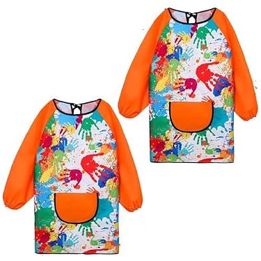 Tablier peinture enfant blouse imperméable blanc rose taille L fille/garçon école art cuisine bricolage YYV - Beaux-Arts et Loisirs créatifs